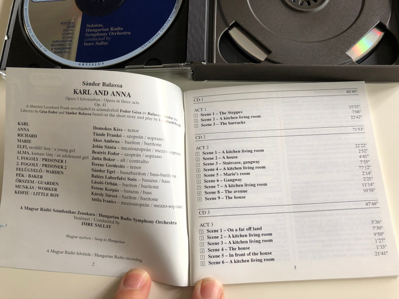 Sándor Balassa - Karl and Anna / Opera in three Acts / HCD 32162-64 / Magyar Rádió / Audio CD 2003 / Hungarian Radio Symphony Orchestra / Conducted by Imre Sallay (5991813216229)