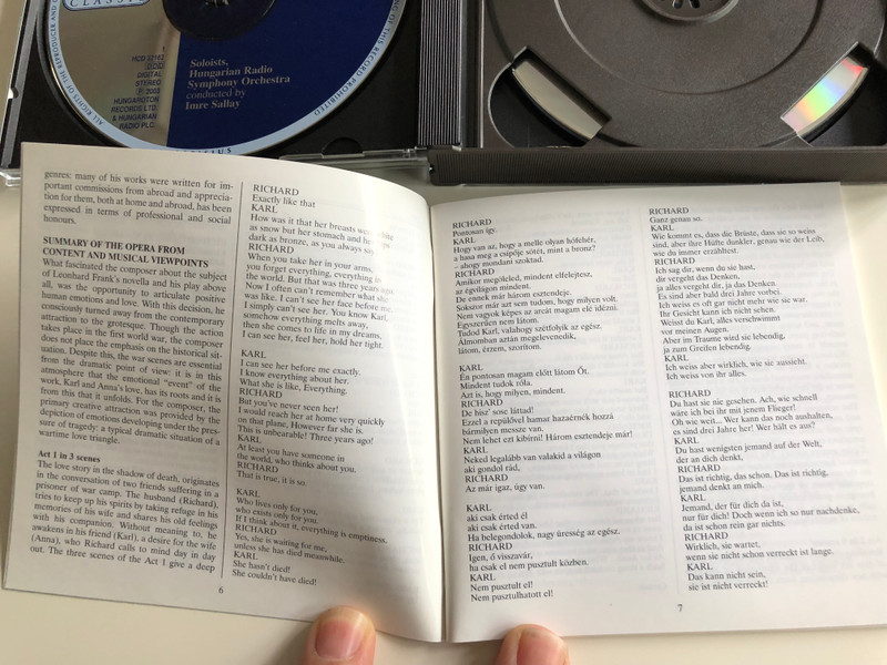 Sándor Balassa - Karl and Anna / Opera in three Acts / HCD 32162-64 / Magyar Rádió / Audio CD 2003 / Hungarian Radio Symphony Orchestra / Conducted by Imre Sallay (5991813216229)