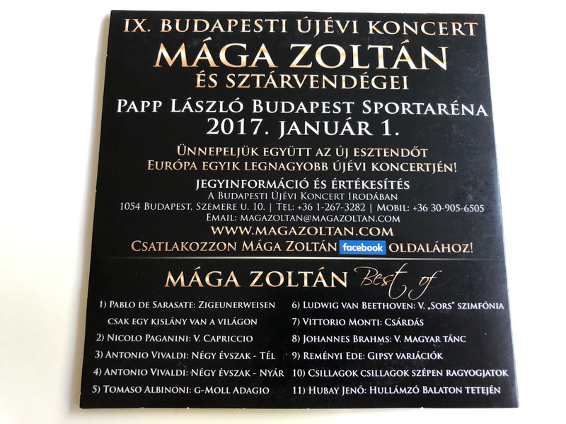Best of Mága Zoltán / Audio CD 2016 / Sarasate, Paganini, Vivaldi, Albinoni, Beethoven, Monti, Brahms (BestOfMágaZoltán)