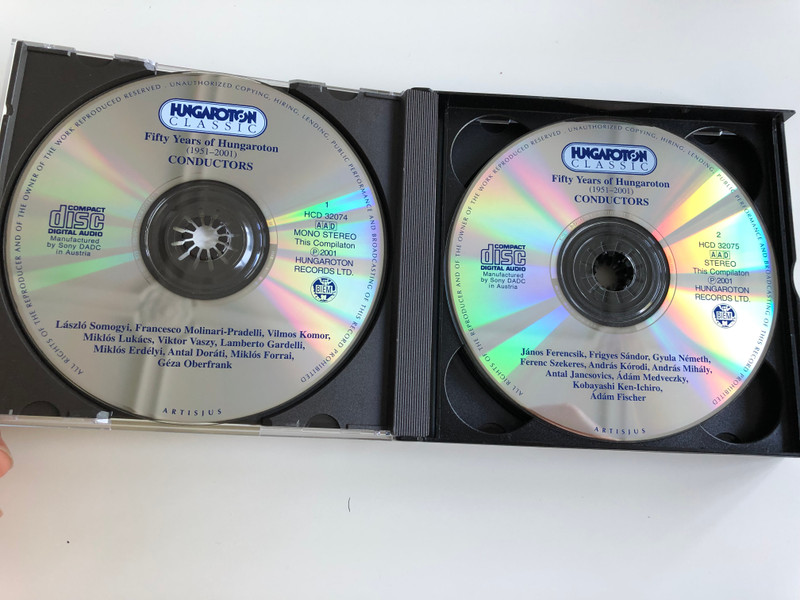 Fifty Years of Hungaroton (1951 - 2001) / Conductors / 4x Audio CD BOX 2001 / László Somogyi, Miklós Erdélyi, János Ferencsik, Gyula Németh, Iván Fischer, Nicholas McGegan, Domokos Héja / Ötven éve Hungaroton / HCD 32074-77 (5991813207425)