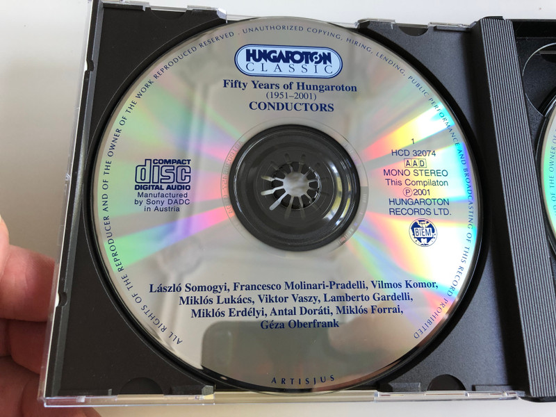 Fifty Years of Hungaroton (1951 - 2001) / Conductors / 4x Audio CD BOX 2001 / László Somogyi, Miklós Erdélyi, János Ferencsik, Gyula Németh, Iván Fischer, Nicholas McGegan, Domokos Héja / Ötven éve Hungaroton / HCD 32074-77 (5991813207425)