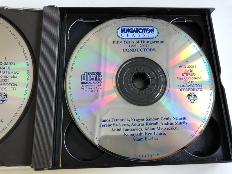Fifty Years of Hungaroton (1951 - 2001) / Conductors / 4x Audio CD BOX 2001 / László Somogyi, Miklós Erdélyi, János Ferencsik, Gyula Németh, Iván Fischer, Nicholas McGegan, Domokos Héja / Ötven éve Hungaroton / HCD 32074-77 (5991813207425)