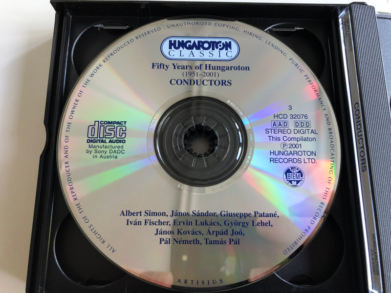 Fifty Years of Hungaroton (1951 - 2001) / Conductors / 4x Audio CD BOX 2001 / László Somogyi, Miklós Erdélyi, János Ferencsik, Gyula Németh, Iván Fischer, Nicholas McGegan, Domokos Héja / Ötven éve Hungaroton / HCD 32074-77 (5991813207425)