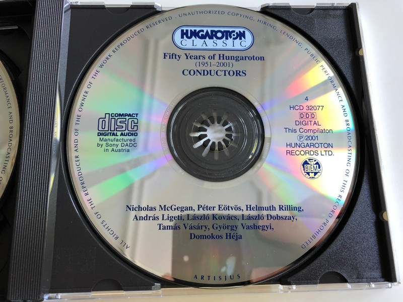 Fifty Years of Hungaroton (1951 - 2001) / Conductors / 4x Audio CD BOX 2001 / László Somogyi, Miklós Erdélyi, János Ferencsik, Gyula Németh, Iván Fischer, Nicholas McGegan, Domokos Héja / Ötven éve Hungaroton / HCD 32074-77 (5991813207425)