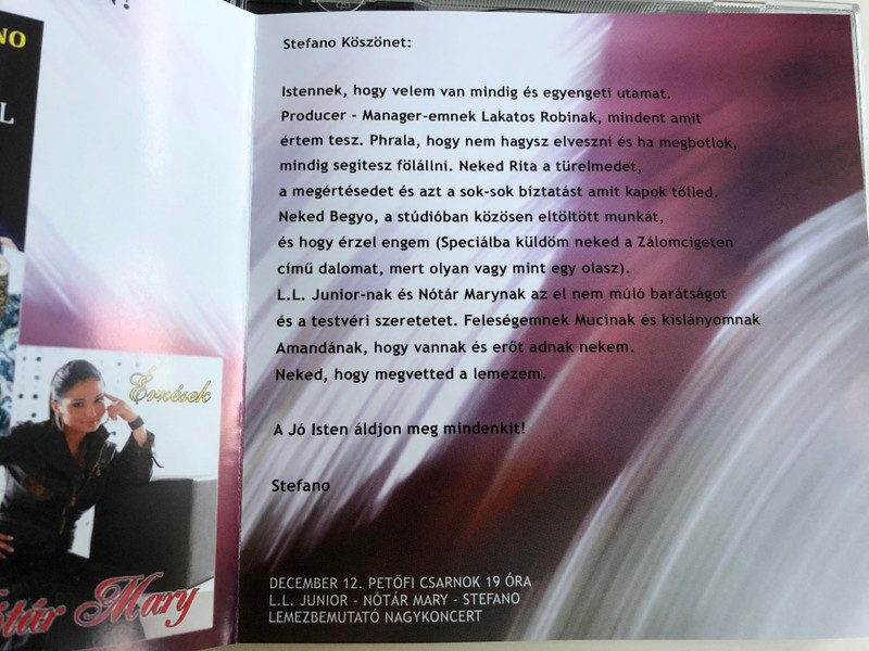 Stefano - Dalból van a szívem / Audio CD 2009 / Lakatos (Roberto) Róbert, Lakatos János (Stefano) (5999546019834)