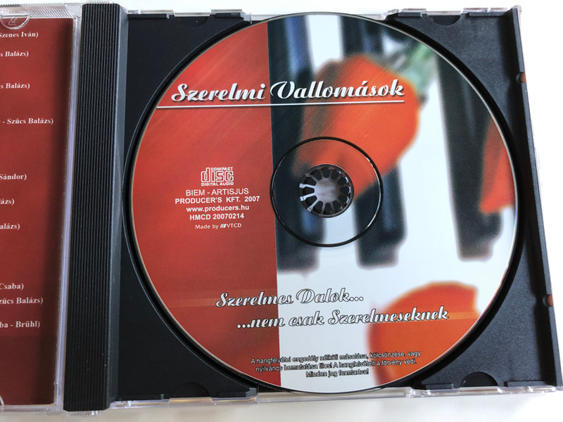 Szerelmi Vallomások / Szerelmes Dalok ... nem csak szerelmeseknek / Audio CD 2007 / Hungarian language love songs / HMCD 20070214 (5999882879162)