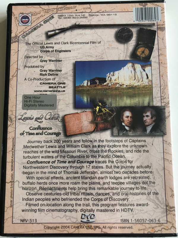 Lewis and Clark - Confluence of Time and Courage DVD 2004 / Directed by Gray Warriner / The Official Lewis and Clark Bicentennial Film of US Army - Corps of Engineers / NPV-513 (009347000643)