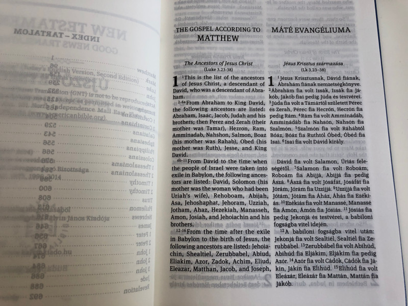 New Testament (Good News Translation) / Újszövetség RÚF / English - Hungarian Bilingual New Testament / Parallel column text / Hardcover / Magyar Bibliatársulat 2019 (9789635584048)