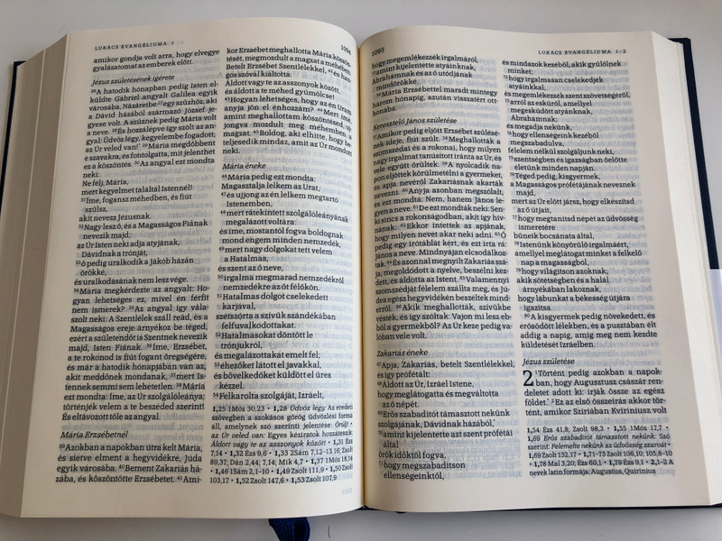 Biblia Konkordanciával (RÚF 2014) / Hungarian language Bible with concordance / Published on the 500th anniversary of the Reformation / Hardcover 2017 / Color maps, Section titles / Mid size / Kálvin kiadó (9789635583454)
