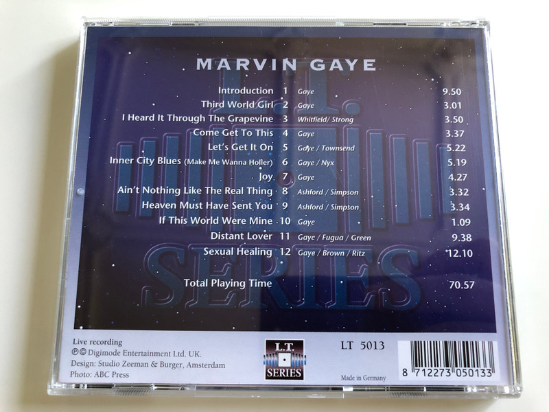 Marvin Gaye - Sexual Healing / I Heard It through The Grapevine, Distant Lover, Heaven Must have Sent you, Let's get it on / Live Recording Audio CD / LT 5013 (8712273050133)