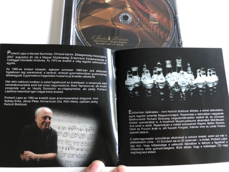 Chess & Piano / Lajos Portisch - Gergely Bogányi / Schubert and Liszt Songs / Audio CD 2008 / CSWCL70-02 (5999883718018)