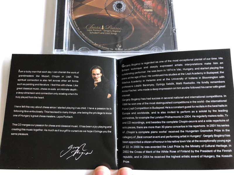 Chess & Piano / Lajos Portisch - Gergely Bogányi / Schubert and Liszt Songs / Audio CD 2008 / CSWCL70-02 (5999883718018)