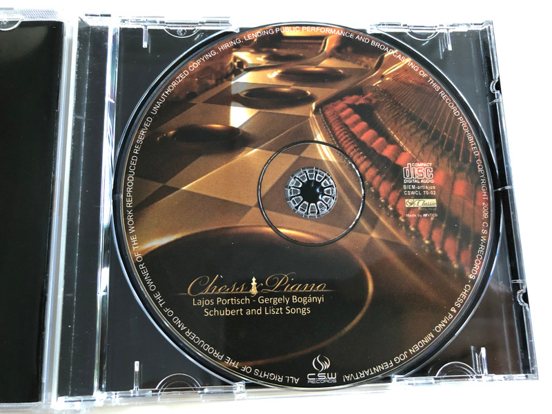 Chess & Piano / Lajos Portisch - Gergely Bogányi / Schubert and Liszt Songs / Audio CD 2008 / CSWCL70-02 (5999883718018)