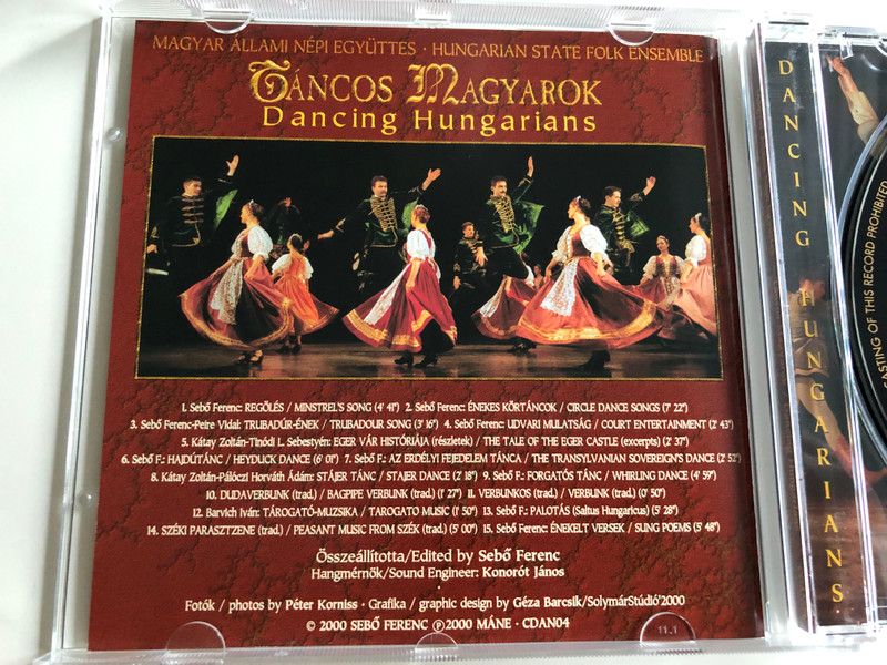 Magyar Állami Népi Együttes - Táncos Magyarok - Dancing Hungarians / Hungarian State Folk Ensemble / Audio CD 2000 / CDAN04 (DancingHungariansCD)