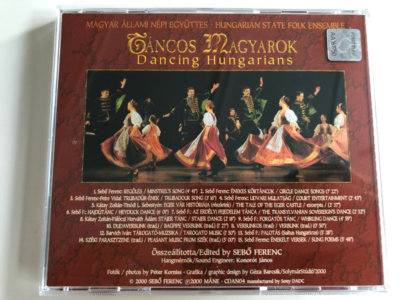 Magyar Állami Népi Együttes - Táncos Magyarok - Dancing Hungarians / Hungarian State Folk Ensemble / Audio CD 2000 / CDAN04