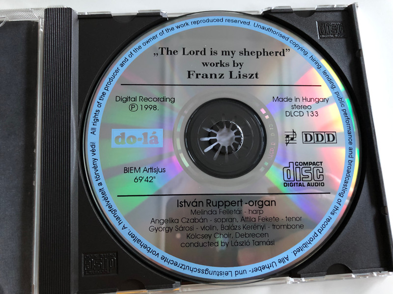 The Lord is my Shepherd / works by Franz Liszt / István Ruppert organ, Melinda Felletár harp, Angelika Czabán sopran / Audio CD 1998 / DLCD133 (DLCD 133)
