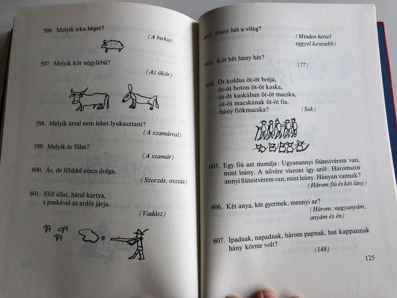 Sző, fon, nem takács. Mi Az? / Találós Kérdések gyermekeknek by Varga Ferencné / Hungarian Riddles for children / Illustrations by Bálint Endre / 9th edition / Móra Könyvkiadó 2012 (9789631191851)