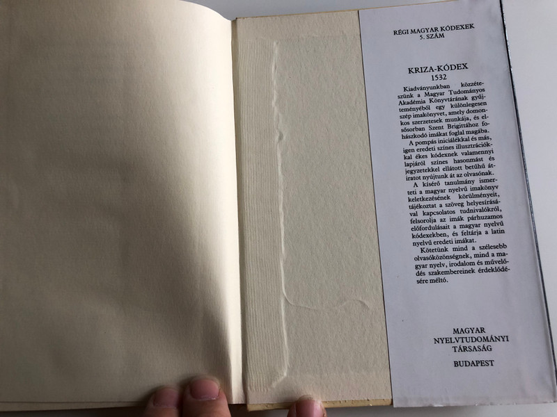 Kriza-Kódex 1532 / A nylevemlék hasonmása és betűhű átirata / Magyar Nyelvtudományi Társaság 1988 / Régi Magyar Kódexek 5. szám / Old hungarian Codex transcript (9634621805)