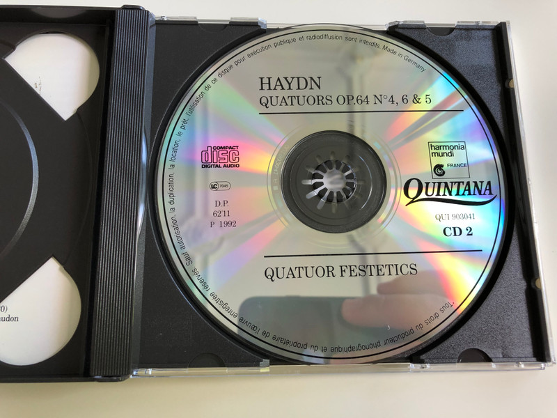 Joseph Haydn - Quatuors Op.64 / Quator Festetics on period instrument / Audio CD 1992 / Qui 903040.41 / 2 CD (3149025050533)