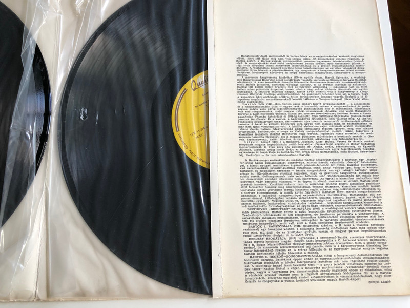 Szigeti József*, Bartók Béla* ‎– Washingtoni Hangversenyének Felvétele, 1940. április 13. / 2x LP, (LPX 11373-74 )