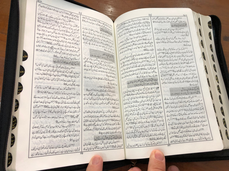 Holy Bible in Urdu - Vinyl (PVC) Bound, Black with zipper, golden edges and thumb index / Revised Version / Pakistan Bible Society 2017 / 93P Series (9789692508766)
