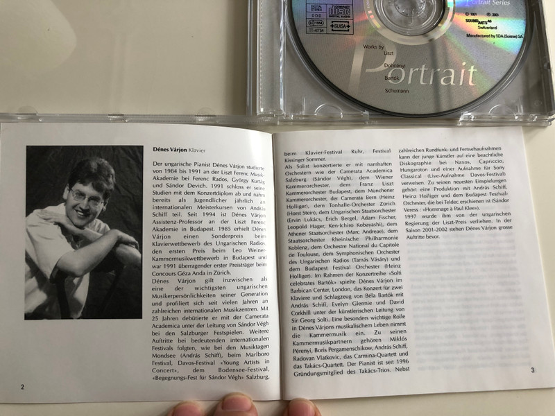 Portrait - Works by Liszt, Dohnányi, Bartók, Schumann / Dénes Várjon piano / In memoriam Géza Anda / Pan Classics 510 140 / Audio CD 2001 (7619990101401)