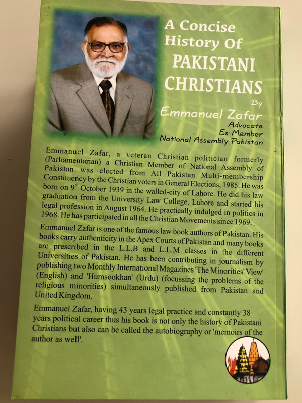 A Concise History of Pakistani Christians by Emmanuel Zafar / Humsookhan Publication / Paperback 2007 (HistoryPakistaniChristians)