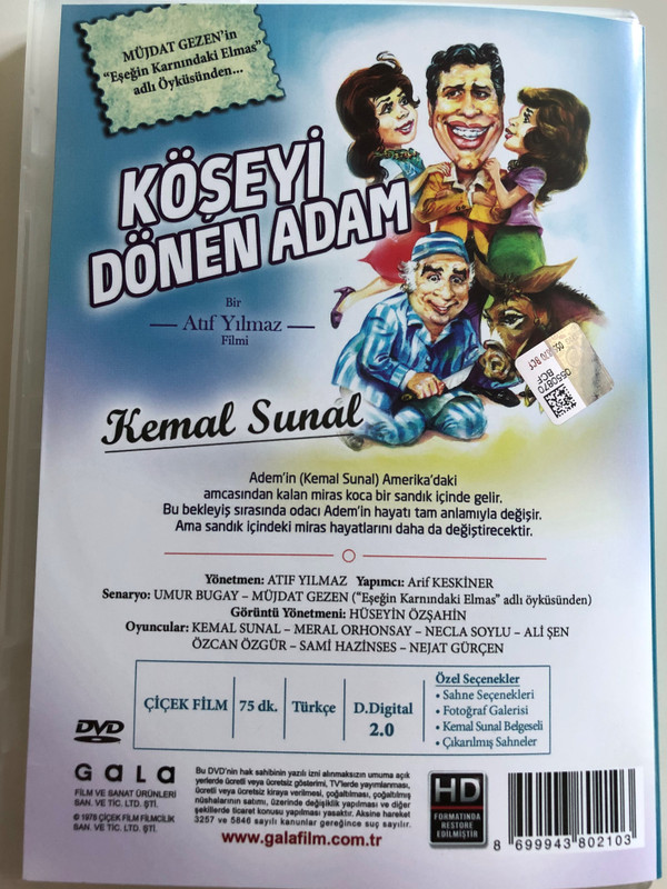 Köseyi Dönen Adam DVD 1978 / Directed by Atıf Yılmaz / Starring: Kemal Sunal, Meral Orhonsay, Ali Şen (8699943802103)