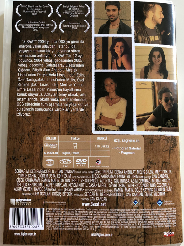 3 Saat - bir Öss belgeseli DVD 2010 / Directed by Can Candan / Turkish Documentary about University hardships (8697333102871)