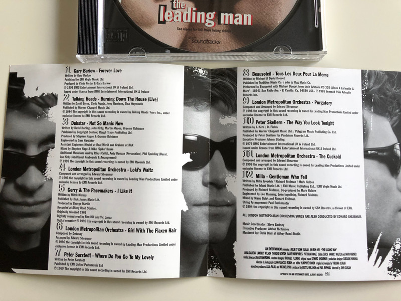 The Leading Man / Music from the Motion Picture featuring: Gary Barlow, Talking Heads, Dubstar, Beausoleil, Peter Skellern, The London Metropolitan Orchestra / Audio CD 1996 / PRMCD 23 / EMI (724385494123)