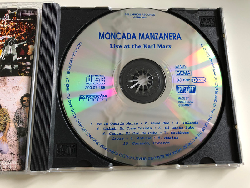  Moncada Manzanera - Live at the Karl Marx theatre, Havana / Audio CD 1992 / Grupo Moncada and Phil Manzanera / bellaphon (4003099884021)
