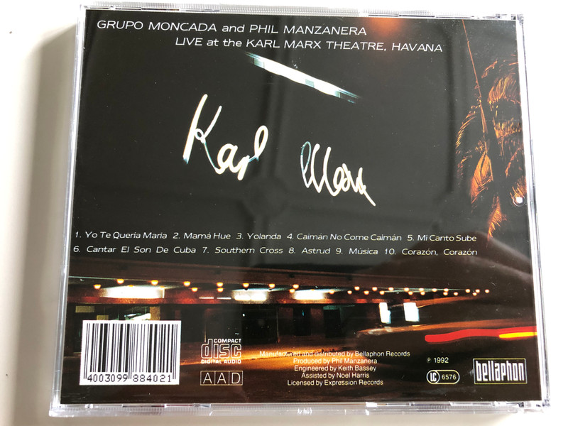  Moncada Manzanera - Live at the Karl Marx theatre, Havana / Audio CD 1992 / Grupo Moncada and Phil Manzanera / bellaphon (4003099884021)