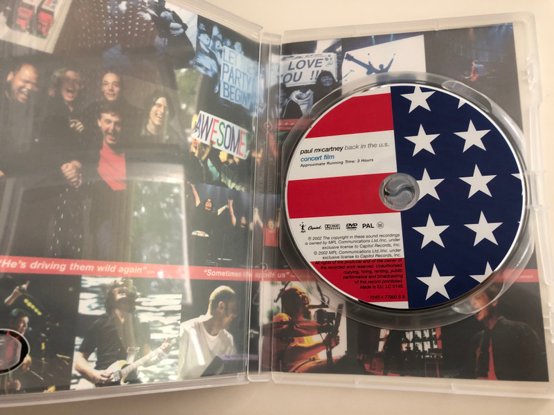 Paul McCartney - Back in the U.S / Concert film DVD 2002 / Directed by Mark Seliger / Paul McCartney's a rock' n' road movie (724347799099)