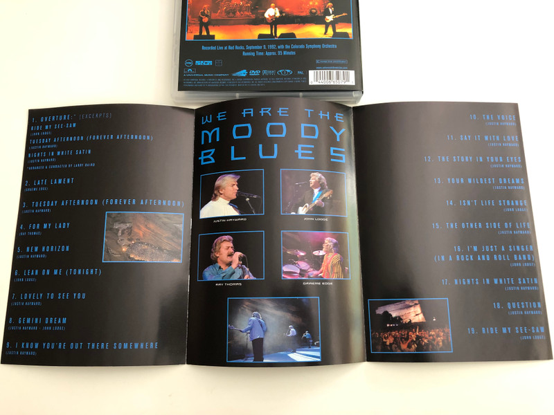 The Moody Blues DVD 1992 / A night at Red Rocks with the Colorado Symphony Orchestra / Recorded Live At Red Rocks 1992 (044006650791)