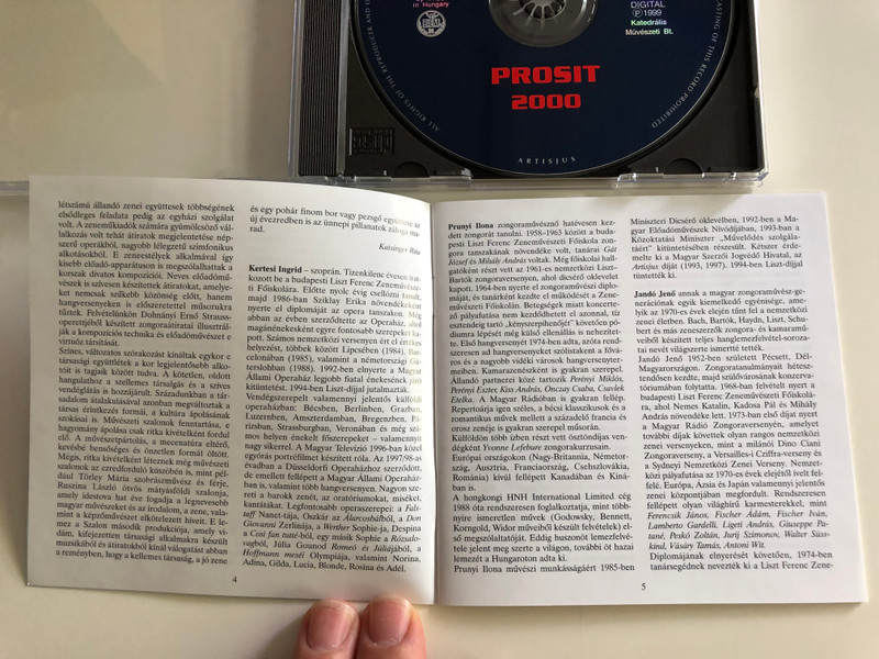 Prosit 2000! / Rossini, Schubert, Strauss / Ingrid Kertesi soprano, Tamás Szüle bass, Ilona Prunyi, Jenő Jandó piano / Rossini Wind Quartet / KBT002 / Audio CD 1999 (KBT002)
