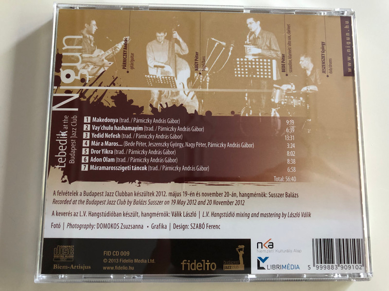 Nigun - Lebedik at the Budapest Jazz Club / Audio CD 2012 / Fidelio FID CD 009 (5999883909102)