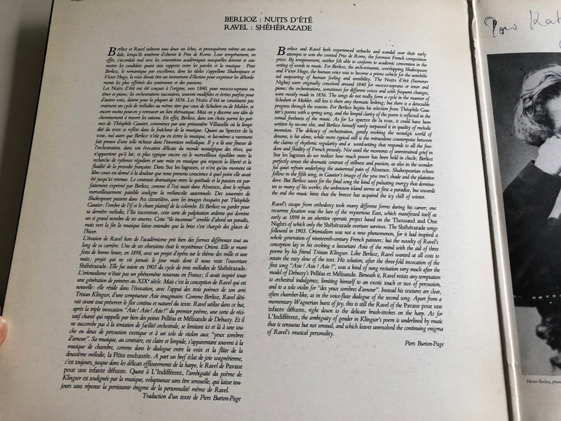 Berlioz – Nuits d'été / Ravel - Shéhérazade / Hildegard Behrens / Orchestre Symphonique de Vienne / Francis Travis / DECCA LP STEREO / 411 895 - 1