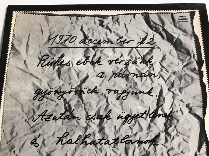 Pilinszky János ‎– Versei / 1970 December 22 / HUNGAROTON LP STEREO / SLPX 13838