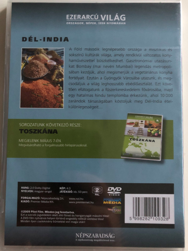 Ezerarcú Világ Vol. 8- Dél India - South India / DVD 2009 / Országok, Népek, Ízek nyomában 20 x DVD SET 2009 / Népszabadság - Premier Media / Pilot Film / Documentary Series about our world (5998282109328)