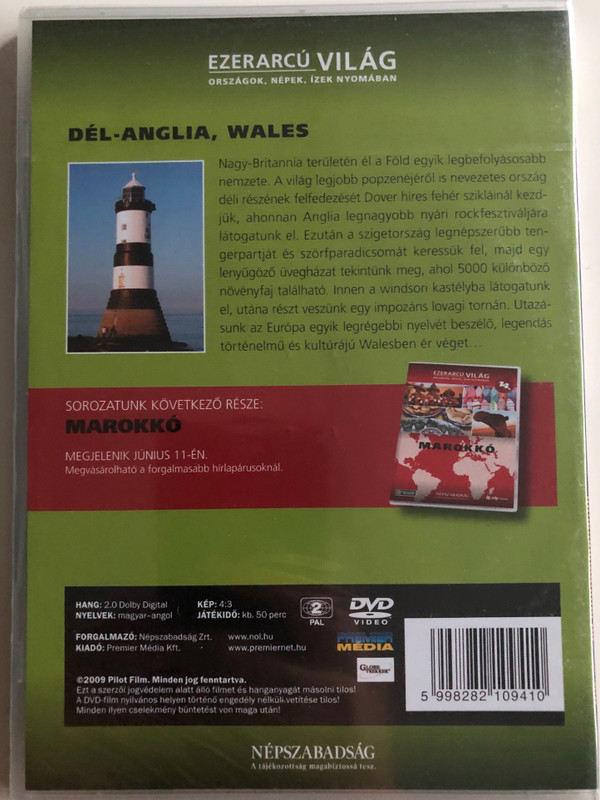 Ezerarcú Világ Vol. 13 - Dél-Anglia, Wales - South England, Wales / DVD 2009 / Országok, Népek, Ízek nyomában 20 x DVD SET 2009 / Népszabadság - Premier Media / Pilot Film / Documentary Series about our world (5998282109410)