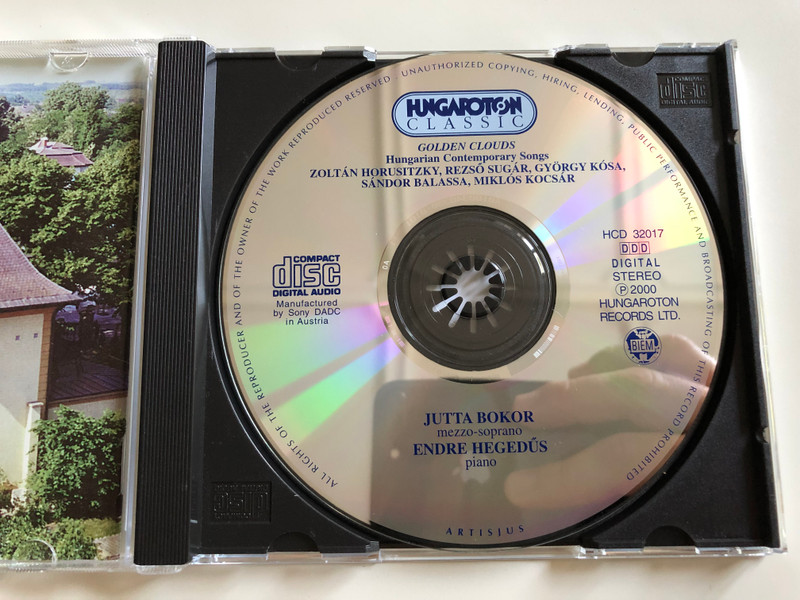 Golden Clouds - Hungarian Contemporary Songs / Horusitzky, R. Sugár, Kósa, Balassa, Kocsár / Jutta Bokor mezzo-soprano, Endre Hegedűs, piano / Hungaroton Classic Audio CD 2000 / HCD 32017 (5991813201720)