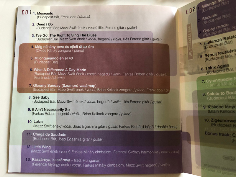 Budapest Bár - Zene / Music / Farkas Róbert, Farkas Mihály, Ökrös Károly, Farkas Richárd / Featuring: Mazz Swift, Brian Kellock, Joao Egashira, Frenk / 2x Audio CD 2010 (886977972928)