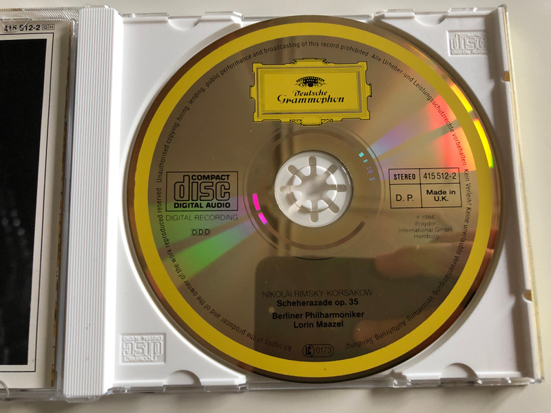 Nikolai Rimsky-Korsakow - Scheherazade op. 35/ Berliner Philharmoniker / Conducted by Lorin Maazel / Solo Violin: Leon Spierer / Audio CD 1986 (028941551221)