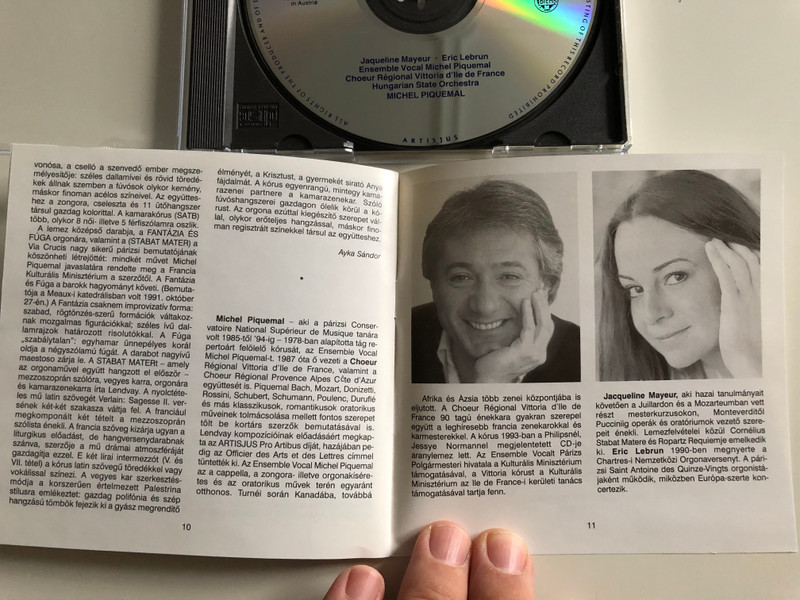 Kamilló Lendvay - Via Crucis, Stabat MAter, Fantasia and Fugue / Jacqueline Mayeur, Leric Lebrun / Ensemble Vocal Michel Piquemal / Choeur Régional Vittoria d'lle de France / Hungarian State Orchestra / Conducted by Michel Piquemal / Hungaroton Audio CD 1995 / HCD 31533 (5991813153326)
