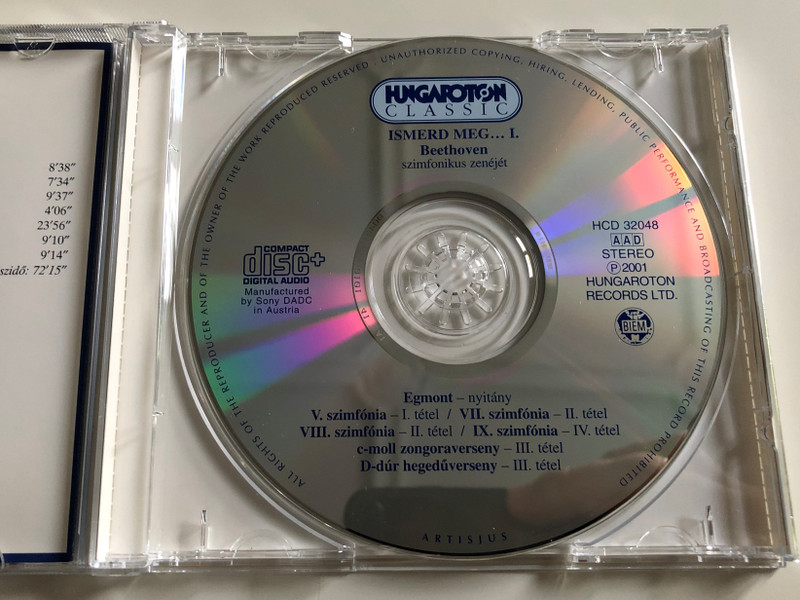 Ismerd meg... Beethoven szimfonikus zenéjét / Egmont - nyitány, V., VII, VIII., IX. szimfónia, c-moll zongoraverseny, Hegedűverseny / Hungaroton Classic Audio CD 2001 / HCD 32048 (5991813204820)