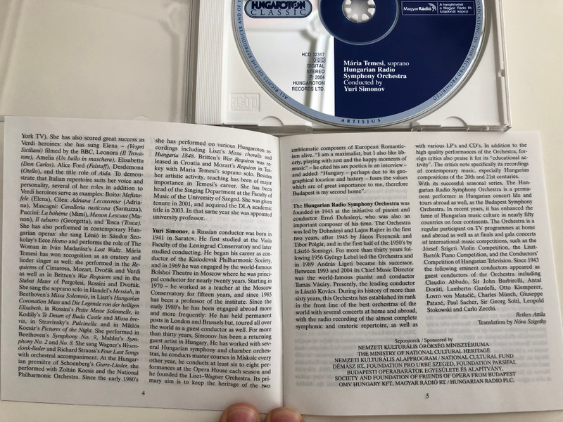 Wagner Heroines - Mária Temesi / Hungarian Radio Symphony Orchestra / Conducted by Yuri Simonov / Hungaroton Classic Audio CD 2004 / HCD 32317 (5991813231727)