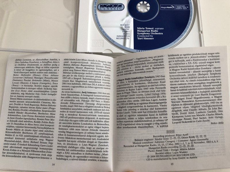 Wagner Heroines - Mária Temesi / Hungarian Radio Symphony Orchestra / Conducted by Yuri Simonov / Hungaroton Classic Audio CD 2004 / HCD 32317 (5991813231727)