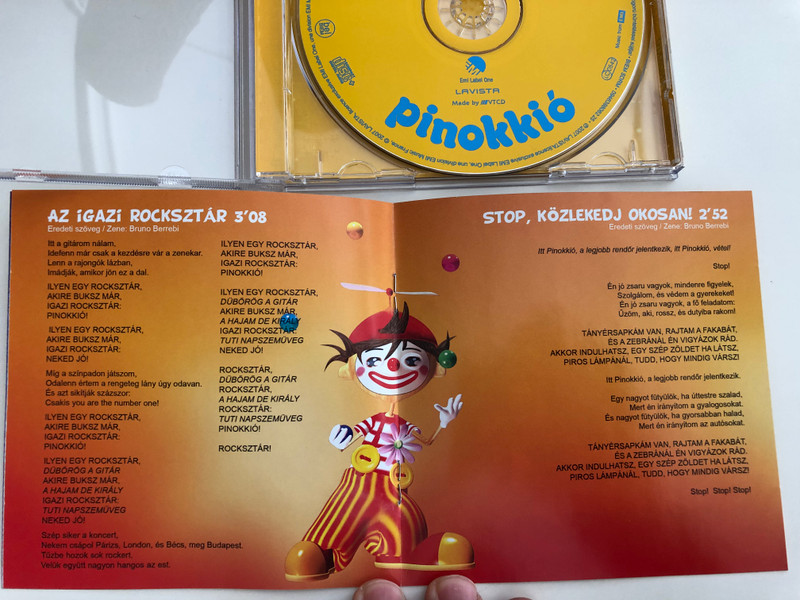 Mágikus Pinokkió / Koczogh Kitti, Becz Bernadett / Hungarian text by Csajtay Csaba / Videoklip, Karaoke, Háttérkép, Kifestő és Jelmezbál Pinokkióval! / Hungarian Children's Songs / Lavista Audio CD 2007 / EMI (0094639806225)