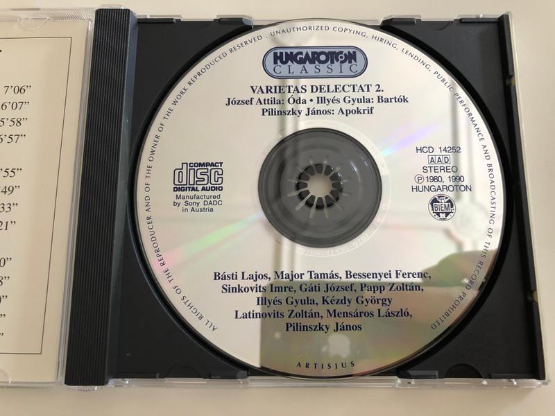 Varietas Delectat 2. / József Attila - Óda, Illyés Gyula - Bartók, Pilinszky János - Apokrif / Hungaroton Classic Audio CD 1998 / HCD 14252 (5991811425227)