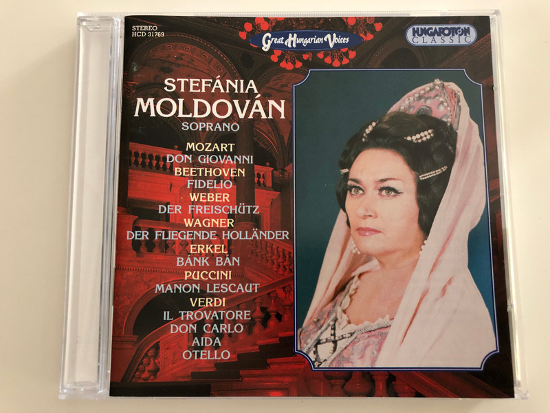 Stefánia Moldován soprano / Great Hungarian Voices / Mozart, Beethoven, Weber, Wagner, Erkel, Puccini, Verdi / Hungaroton Classic Audio CD 1997 / HCD 31769 (5991813167729)